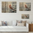 thumbnail image 4 of Designart "Winter Wonderland Cardinal Red Bird in Canada I" Animals Print on Natural Pine Wood, 4 of 5