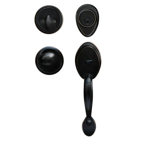 - Constructor COMFORT Entry Door Lock Handle Set with Deadbolt Single Cylinder and Knob Oil Rubbed Bronze Finish