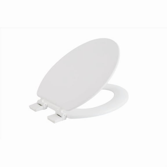OakBrook Collection Laurel Elongated White Wood Toilet Seat