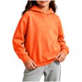 thumbnail image 2 of hlysgo Girl's Rain Jacket Waterproof Lightweight Rain Coat with Hood Breathable Windbreaker for Outdoor Cycling Travel Orange,7-8 Years, 2 of 6