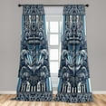 thumbnail image 4 of Ambesonne Anchor Curtains 2 Panel Set, Nautical Traditional Hook, Pair of - 28" x 63", Sea Blue White Dark Grey, 4 of 4