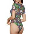 thumbnail image 3 of Naloa Daisies Flowers Women's Short-Sleeved Onesie, One-Piece Swimsuit for Parties, dates, clubs - Medium, 3 of 9