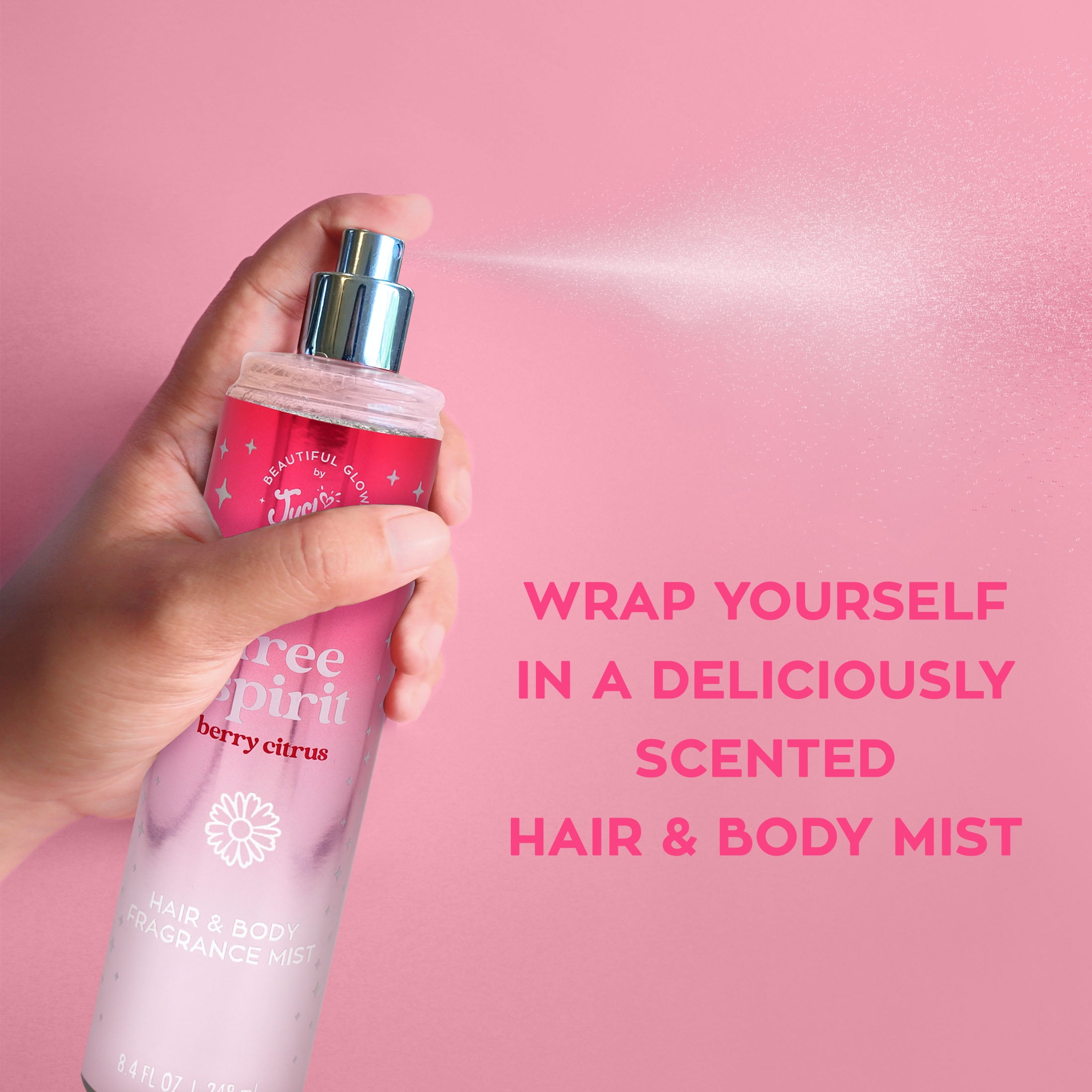 Beautiful Glow by Justice Hair and Body Fragrance Mist, Rebel Free