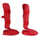 thumbnail image 3 of Espinilleras De Cuero PU De Alto Rendimiento Almohadillas Para Piernas Con Empeine MMA Muay Thai Artes Marciales Boxeo Kickboxing Entrenamiento Equipo L rojo Macarena Guardias Shin Instep, 3 of 8