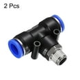 thumbnail image 3 of Uxcell 2pcs Air Line Fitting 12mm Tube OD x NPT 1/4 Thread PT4-U Pneumatic Male Branch Tee for Industry Air System, 3 of 6