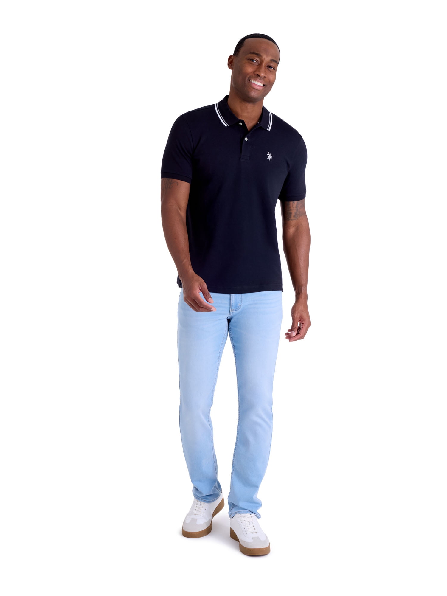 U.S. Polo Assn. Men's Classic Tipped Interlock Polo Shirt