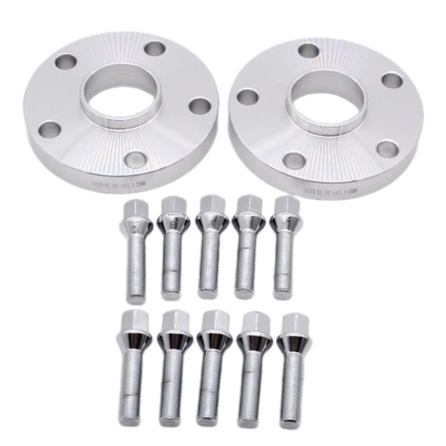 Espaciadores de rueda de 2 piezas, orificio central de 57,1 mm, conjunto de repuesto de pernos de 20 mm, vehículos de metal de 5x112 mm con pernos