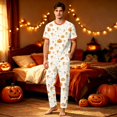 thumbnail image 2 of Matching Family Halloween Pajamas Set - Cute Pumpkin Print 2-Piece PJS for Adults & Kids | Holiday Family Pajamas Men XL, 2 of 6