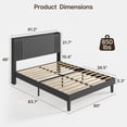 thumbnail image 2 of Queen Size Bed Frame, Upholstered Platform Bed Frame with Sturdy Metal Frame, Noise-Free, No Box Spring Needed, Easy Assembly, 850 lbs - Dark Gray, 2 of 9