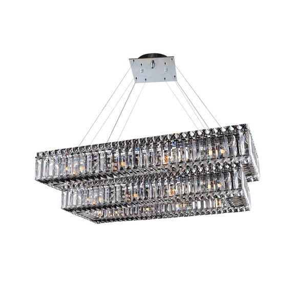 Allegri 11778-010-FR001 Quantum Baguette 26 Light Two Tier Chandelier - Chrome