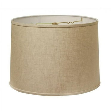 13 in. Dark Wheat Throwback Drum Linen Lampshade, Heather