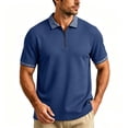thumbnail image 4 of Rrxhxhs Golf Shirts for Men Geometric Trim Collared Quarter Zip Short Sleeve Breathable Casual Tops,2XL, 4 of 6