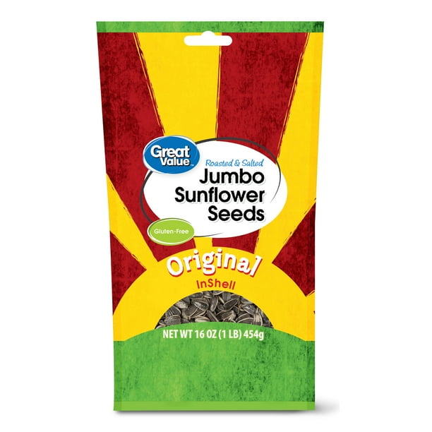Great Value Original Inshell Jumbo Sunflower Seeds, 16 oz