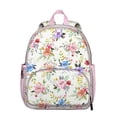thumbnail image 1 of Bright Floral Students Backpack - Vintage Tropical Flower and Leaves Pattern with Durable Construction, Comfortable Dual Shoulder Support for School Use, 1 of 3