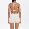 thumbnail image 3 of Lady Oversized Hoodie Suit Set Women 2 Piece Workout Sets, Cropped Cami Tops Yoga Bra with High Waisted Legging Shorts Seamless Gym Athletic Clothing Set White M, 3 of 9
