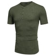 thumbnail image 4 of COOFANDY Men's Short Sleeve Henley Shirts Basic Tee Summer Solid Button T Shirts Lightweight Shirts, 4 of 9