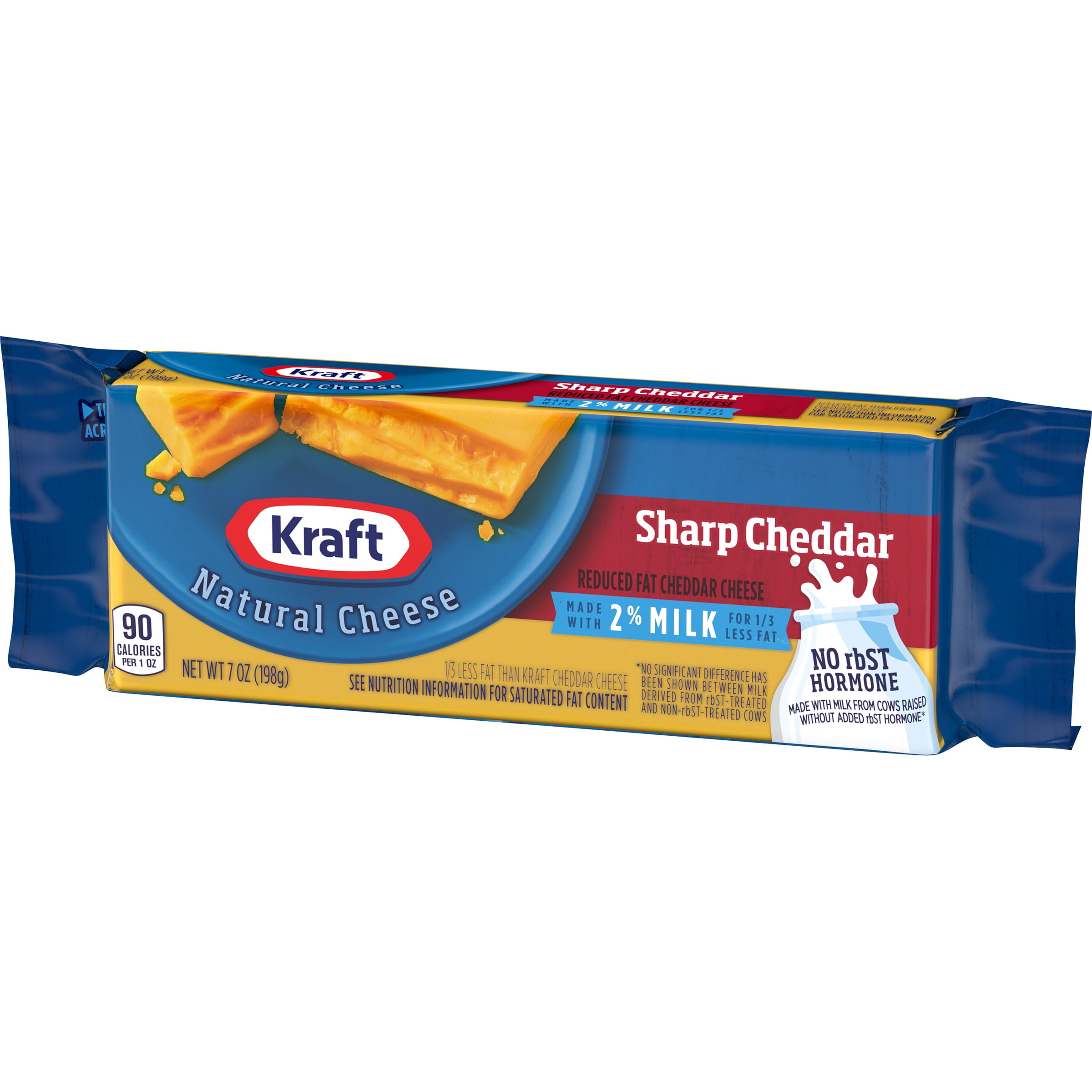 Kraft Sharp Cheddar Cheese With 2 Milk 7 Oz Block - Walmartcom