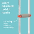 thumbnail image 5 of Muletas de aluminio Medline Guardian con empuñadura de punto rojo patentada para adultos (paquete de 8) - Ligeras, ajustables y ergonómicas, con fácil ajuste de altura, 5 of 5