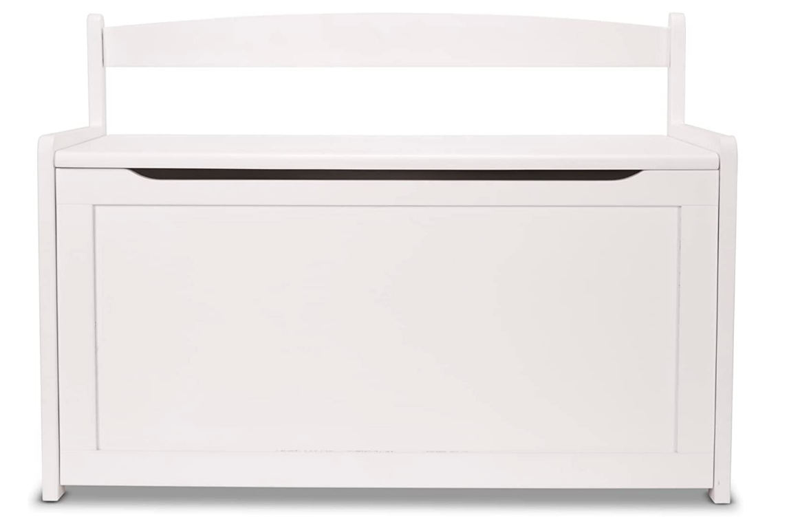 Wooden Toy Chest White Furniture for Playroom Kids Toy Box, Wooden