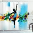 thumbnail image 1 of Ambesonne Ballet Shower Curtain, Dancer on Abstract Backdrop, 69"Wx84"L, Multicolor, 1 of 3