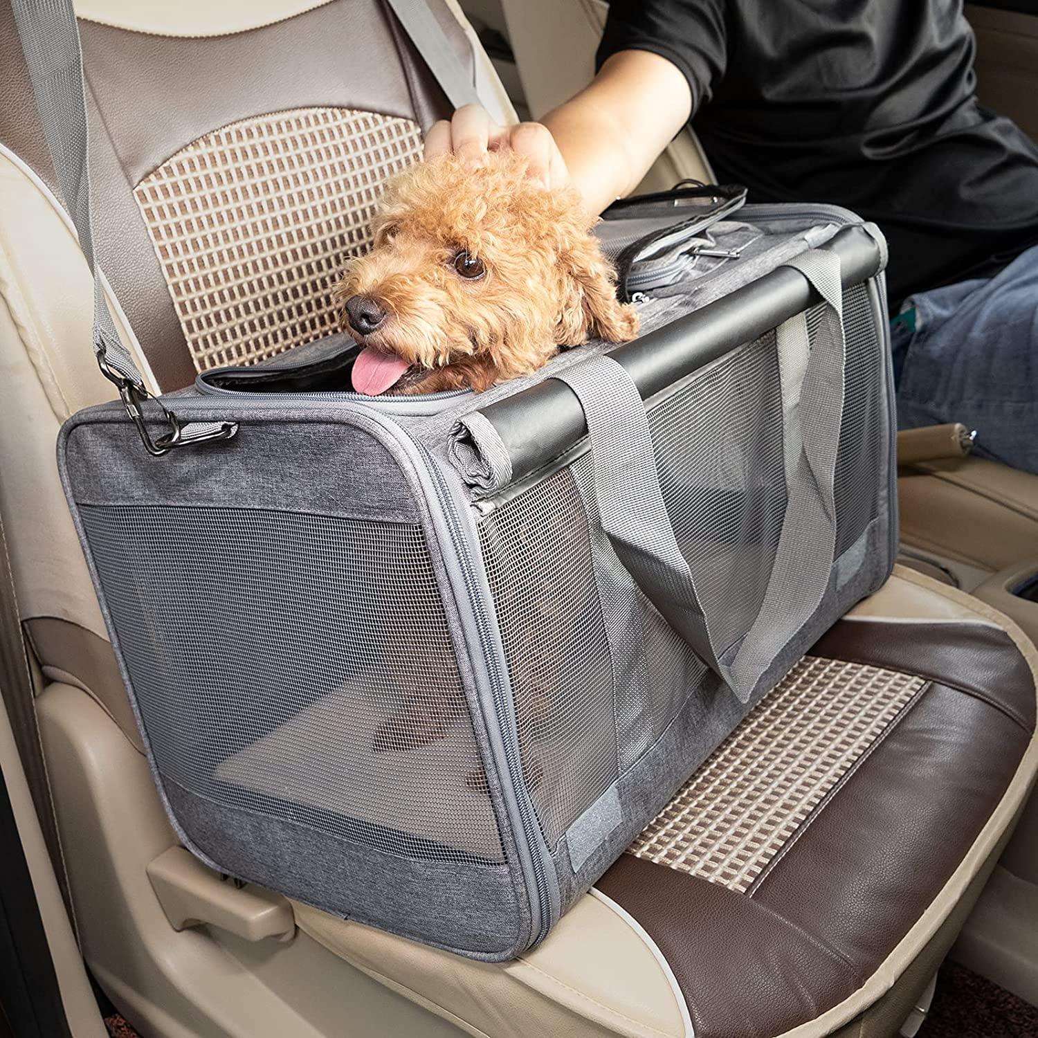 Cat Carriers for Large Cats 20 lbs+ Soft Pet Carrier for Small Dog/Durable 2 Kitty Travel Bag/Medium Big Cats Puppy 15 Pounds/Softside Cat Carrier Large