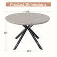 thumbnail image 3 of Hawsaiy 47" Round Dining Table for 4-6, Modern Farmhouse Kitchen Table with Metal Legs, Wood Circle Dinner Table for Kitchen & Dining Room, Gray, 3 of 8