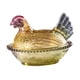 thumbnail image 3 of Plato de con forma de gallina en nido y tapa, ideal para guardar aperitivos, cocina, oficina, decoración, postres, hogar, pedestal, dulcero. Cabeza morada, 3 of 8