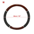 thumbnail image 3 of Unique Bargains 15" Universal Anti Slip Steering Wheel Grip Cover for Car Sedan SUV Breathable Wood Grain Brown Black, 3 of 6