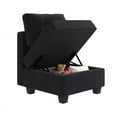 thumbnail image 3 of HONBAY Middle Seat Module for Velvet Modular Sectioanl Sofa, Accent Armless Chair with Storage, Black, 3 of 6