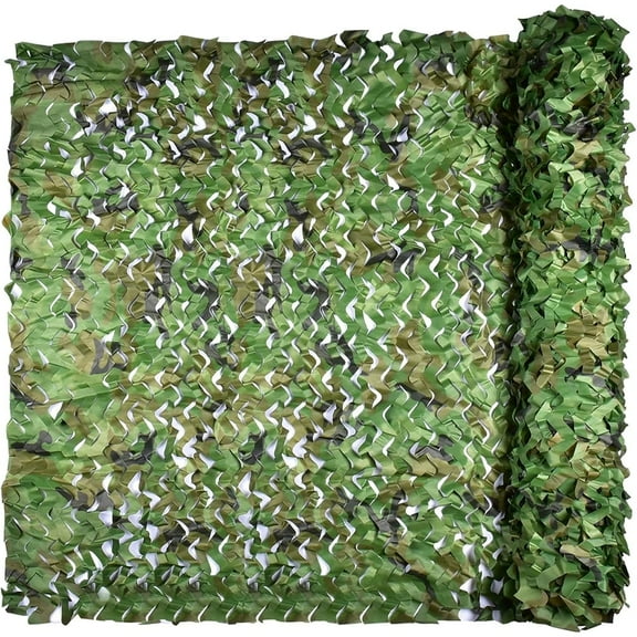 INTELIVE 23*5ft 150D Nylon Fabric Camouflage Net, Hunting Blind, Easy to Carry Portable Camo Netting for Outdoor Activities