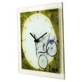 thumbnail image 1 of Horloge Murale en Verre avec Garçon et Fille à Vélo, 1 of 1