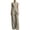 *Gray, variant on Women's Stand Collar Sleeveless 2 Piece Suit , Office Vacation Wide Leg Outfit For Women , Ladies' Split Hem Button Tracksuit with Pockets,White,S-2XL