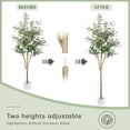 thumbnail image 3 of Artificial Olive Tree with Natural Wood Trunk and Lifelike Fruits, 6ft Fake Potted Tree for Home Decor Office Living Room, 3 of 9