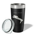 thumbnail image 2 of Great Pond Tumbler Lake Map Travel Mug Insulated Laser Engraved Coffee Cup Maine 20 oz Black, 2 of 5
