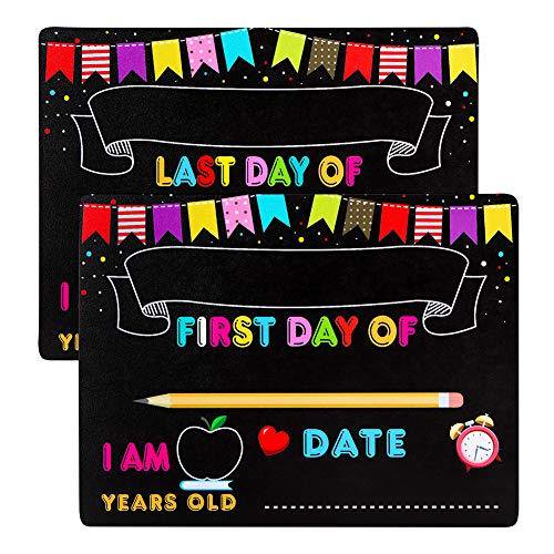 Hohomark First Day and Last Day of School Chalkboard Sign,9"x12" Back to School Board Double Sided First Day of School Photo Prop Sign for Kids,Girls & Boys