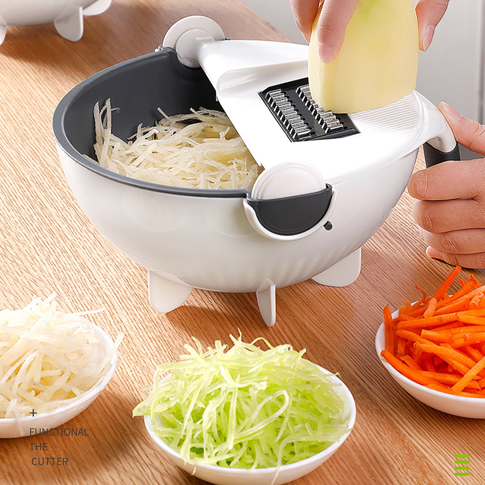 Kqiang New Multifunctional Kitchen Chopping Artifact Vegetable Slicer  Cutter+Container