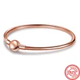 thumbnail image 5 of New Sterling Silver Crown Heart T-Bar Padlock Shiny Clasp Snake Chain Rose Gold Charms Bracelet DIY Making Luxury Jewelry, 5 of 5