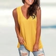 thumbnail image 2 of HUITKMM Womens V Neck Tank Tops Hi Low Hem Sleeveless Solid Color Casual Tee Size XXL, 2 of 6