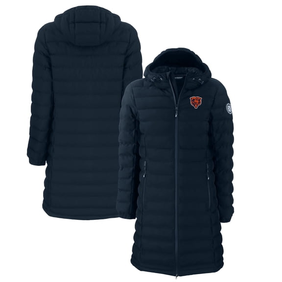 Women's Cutter & Buck  Navy Chicago Bears Throwback Logo Mission Ridge Repreve Eco Insulated Full-Zip Puffer Jacket
