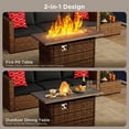 thumbnail image 4 of Noelse 6-Piece Patio Furniture Set with Fire Pit Table, PE Rattan Outdoor Conversation Sectional Sofa Set, Black, 4 of 9
