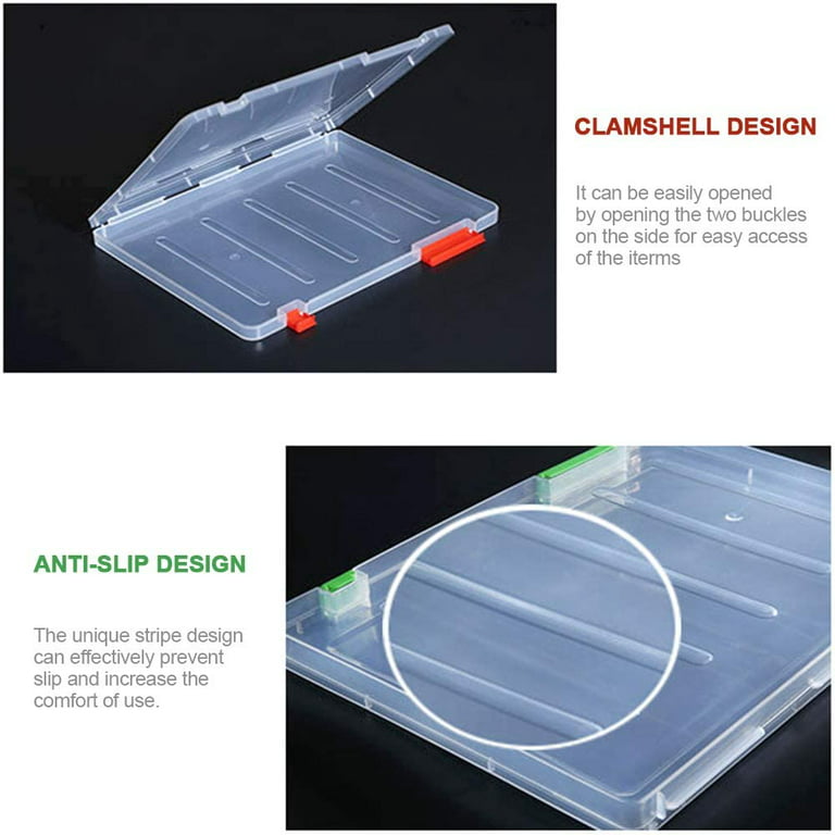 SRstrat A5 Large Thick Durable Portable Project Case Transparent Storage Box  Clear Plastic Document Paper Filling Case File Box Documents Magazines  Paper Protector, Office Supplies File Storage Case 