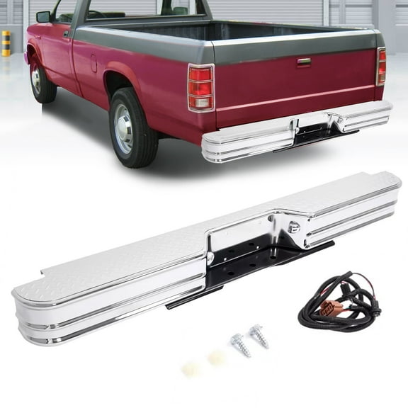 Diamondstep Universal Rear Bumper Chrome Assembly For Ford F-150 Powder Coated