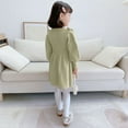 thumbnail image 5 of Karoyedx Dresses for Kids Girl's Sweater Dress Puff Long Sleeve Casual Cable Knit Pullover Fall Dresses Green Size,4-5 Years, 5 of 6