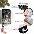 thumbnail image 2 of Extra Long Shower Curtain 72x96 Inch, Black Christmas Snowman Shower Curtain Waterproof Bathroom Decor, Xmas Tree Snowflake Merry Christmas Fabric Bath Curtain Set Accessories with Hooks, 2 of 8