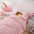 thumbnail image 4 of Pink Toddler Bedding Set for Girls 4-Piece Boho Tufted Toddler Comforter Set Jacquard Tufts Bed-in-a-Bag Crib Toddler Bed Sheet Set for Kids with Comforter, Flat Sheet, Fitted Sheet, Pillowcase, 4 of 9