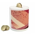 thumbnail image 2 of Abstract Piggy Bank, Abstract Art Style Geometric Theme Modern and Design Print, Ceramic Coin Bank Money Box for Cash Saving, 3.6" X 3.2", Coral Salmon Pale Pink, by Ambesonne, 2 of 4