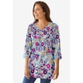 thumbnail image 6 of Woman Within Plus Size Perfect Printed Three-Quarter-Sleeve V-Neck Tunic, 6 of 6