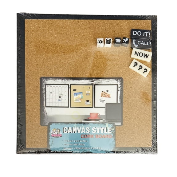 The Board Dudes Canvas Style Cork Board 11.5 in x 11.5 in