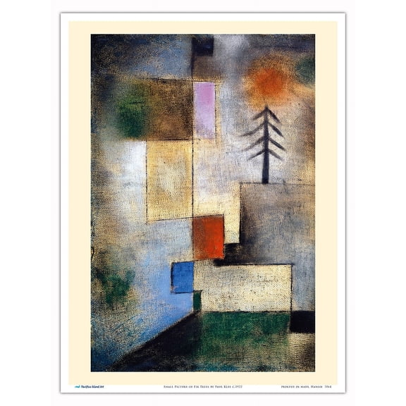 Small Picture of Fir Trees - From an Original Abstract Woodcut by Paul Klee c.1922 - Master Art Print (Unframed) 9in x 12in