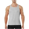 thumbnail image 3 of UVEASISHA Quick Dry Workout Tank Tops for Men Mesh Breathable Muscle Shirts Solid Color Casual Bodybuilding Gym Shirt Stretch Slim Fit Athletic Top Gray XL, 3 of 10